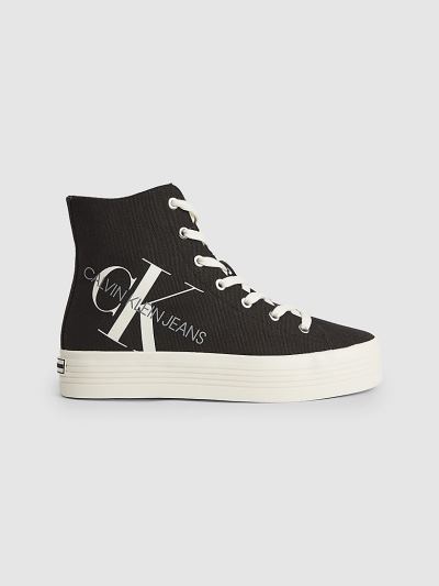 Calvin Klein Cipők HU282109 | Calvin Klein Canvas Női Magas Sportcipő Fekete